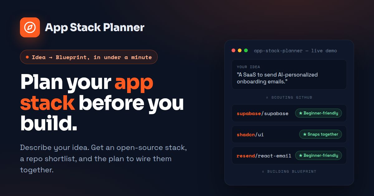 App Stack Planner — Plan Your App Stack Before You Build